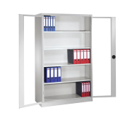 Stahlschrank 8930-055 S10098 lichtgrau, Acrylglas 120,0 x 40,0 x 195,0 cm, aufgebaut